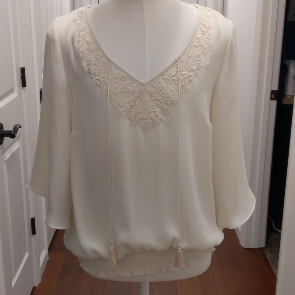 A.n.a. semi sheer blouse